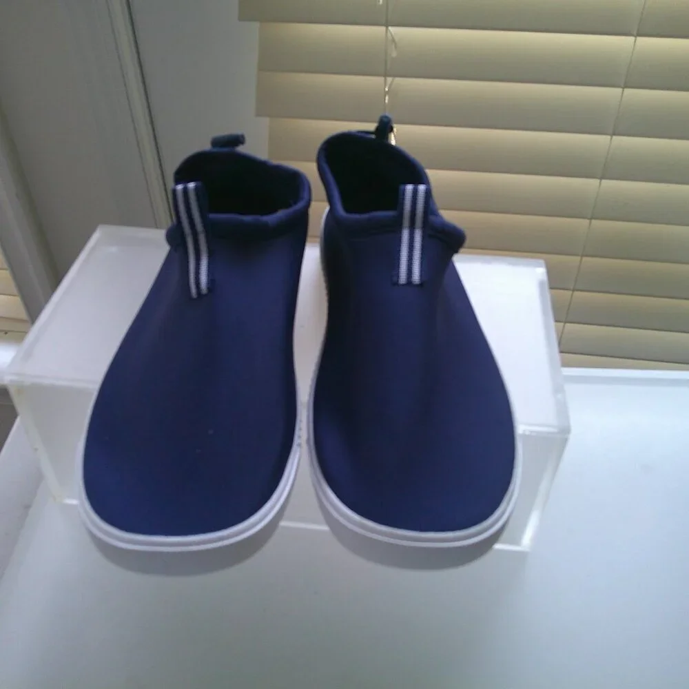 Lands’ End Navy Slip On Men's Sneakers 10D Comfort Stretch Casual Travel Shoes